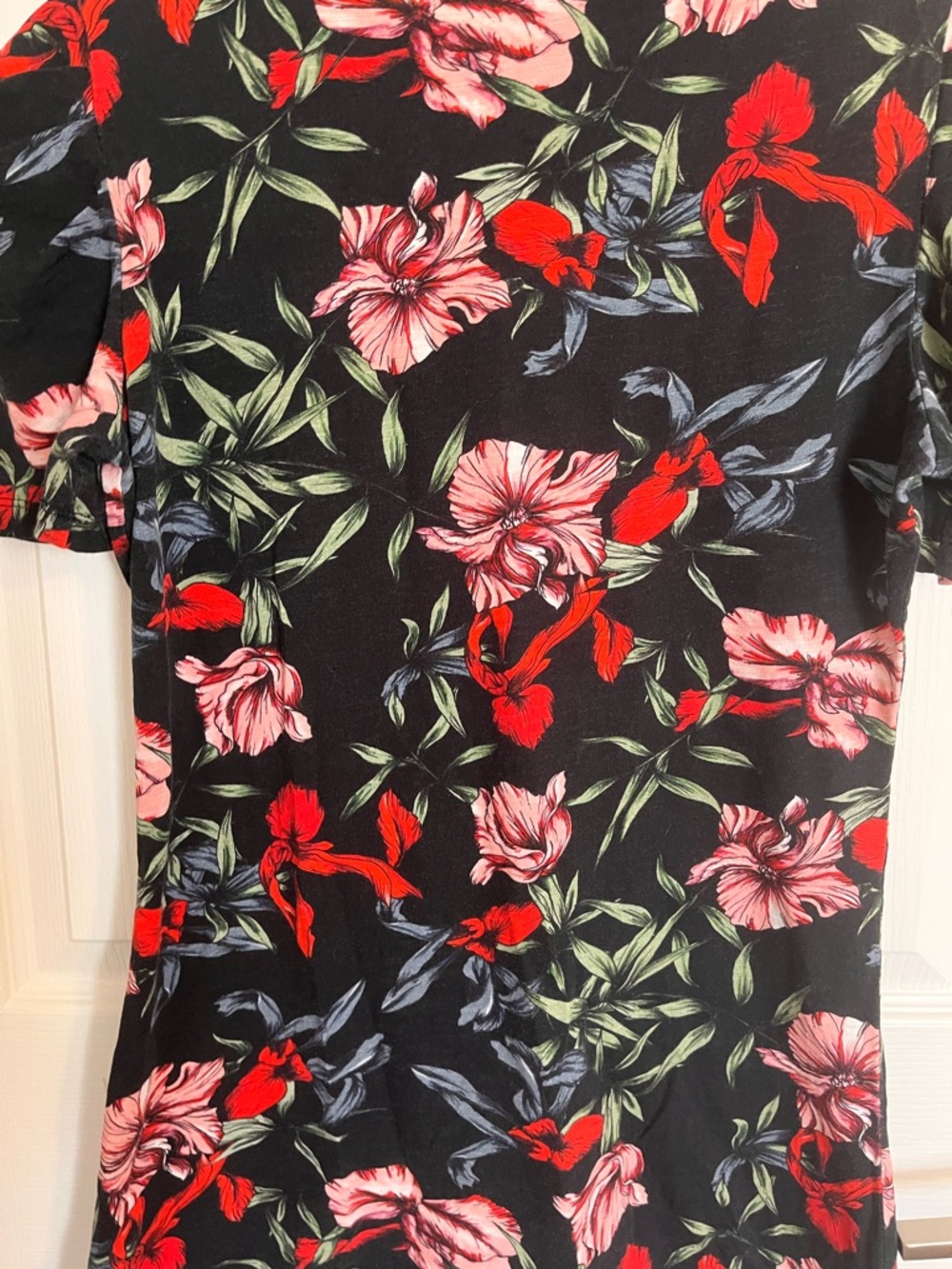 Pam & Gela 100% Cottom Bali Hai Puff Short Sleeve Floral Mini Dress Size M - Picture 9 of 11